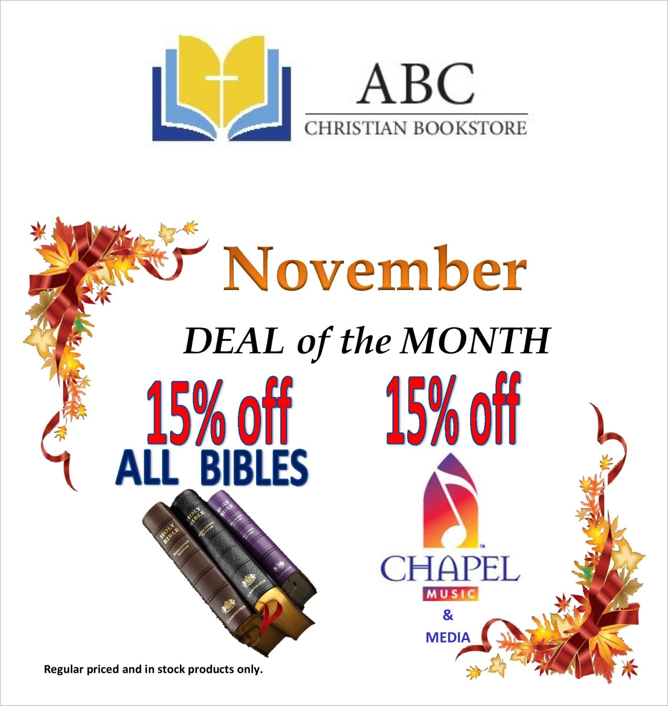November book sale from ABC Christian Bookstore