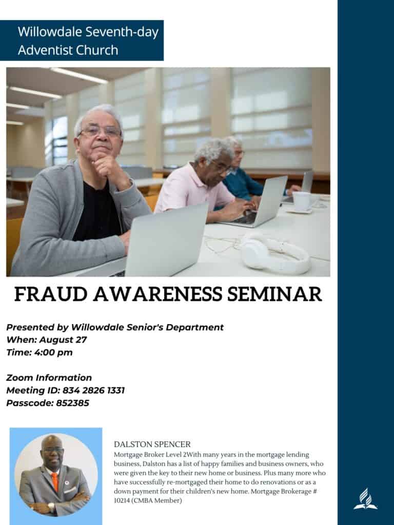 Poster for the fraud awareness seminar