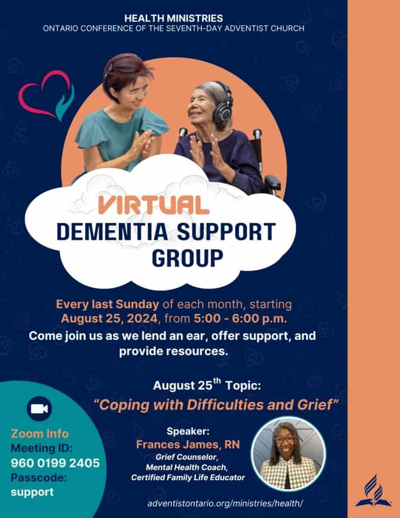 Virtual Dementia Support Group poster