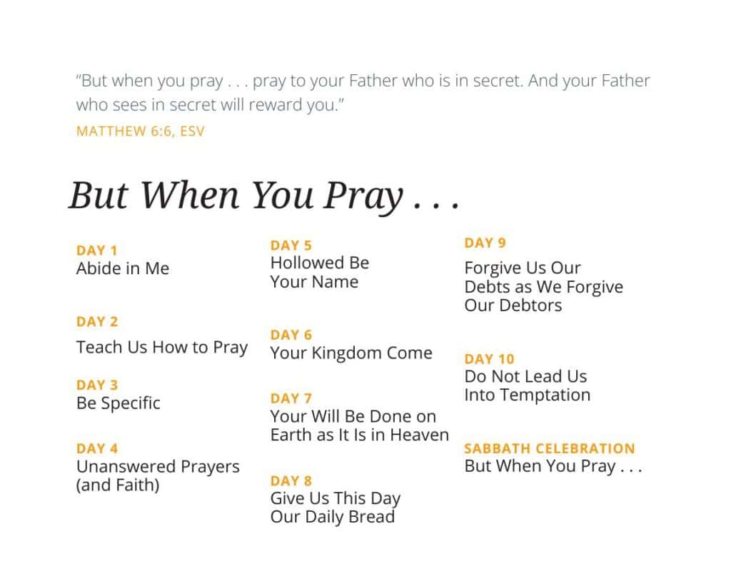 10 Days of Prayer Topic List