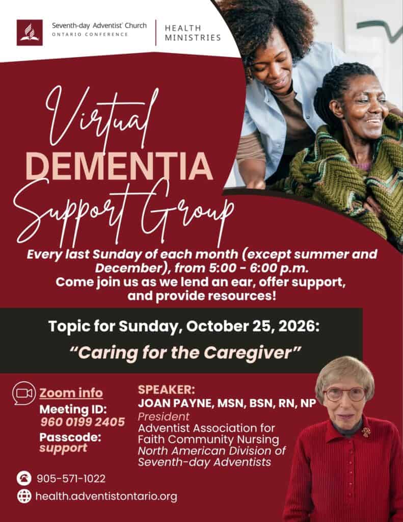 Virtual Dementia Support Group Flyer
